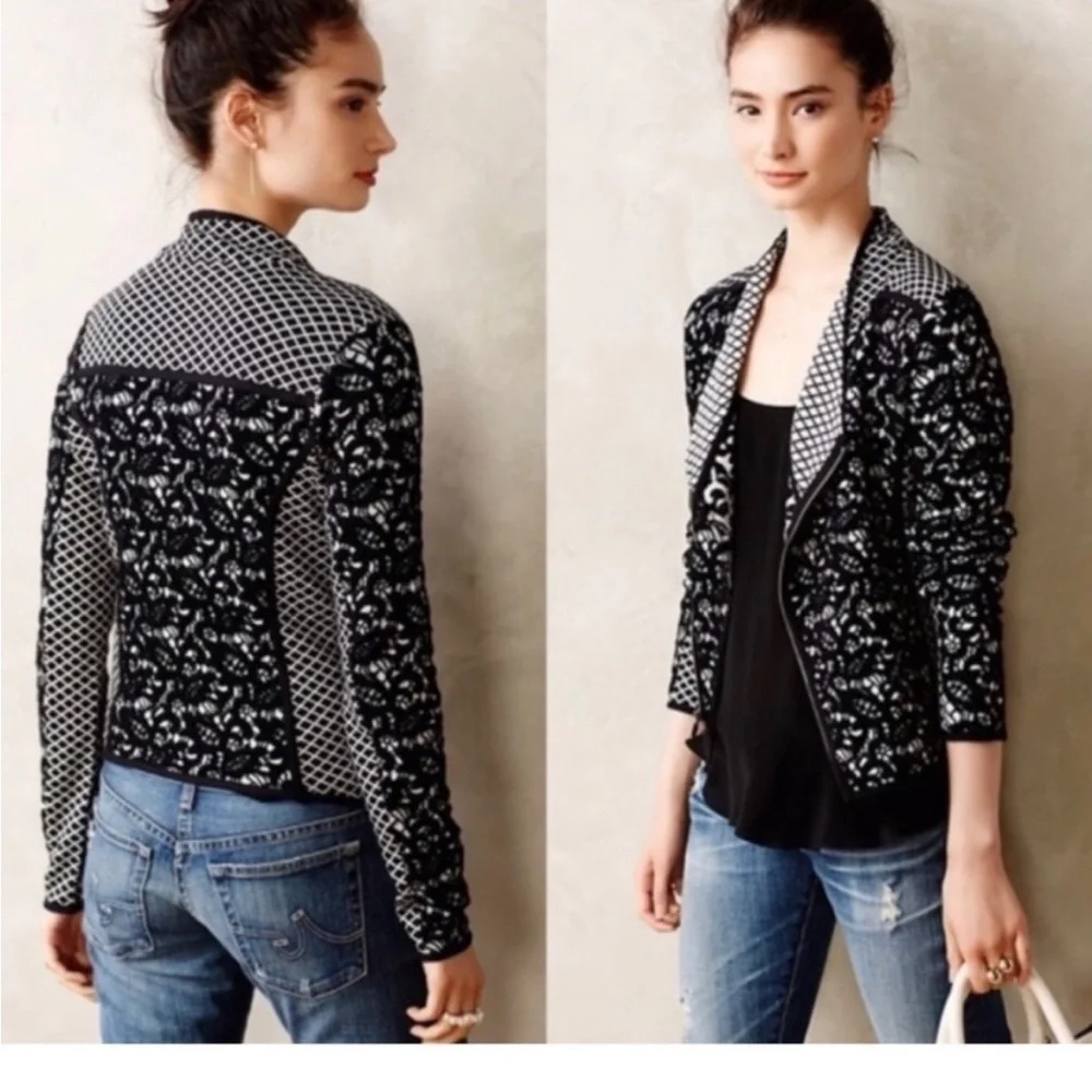 Moth (Anthropologie) Jacquard Moto jacket